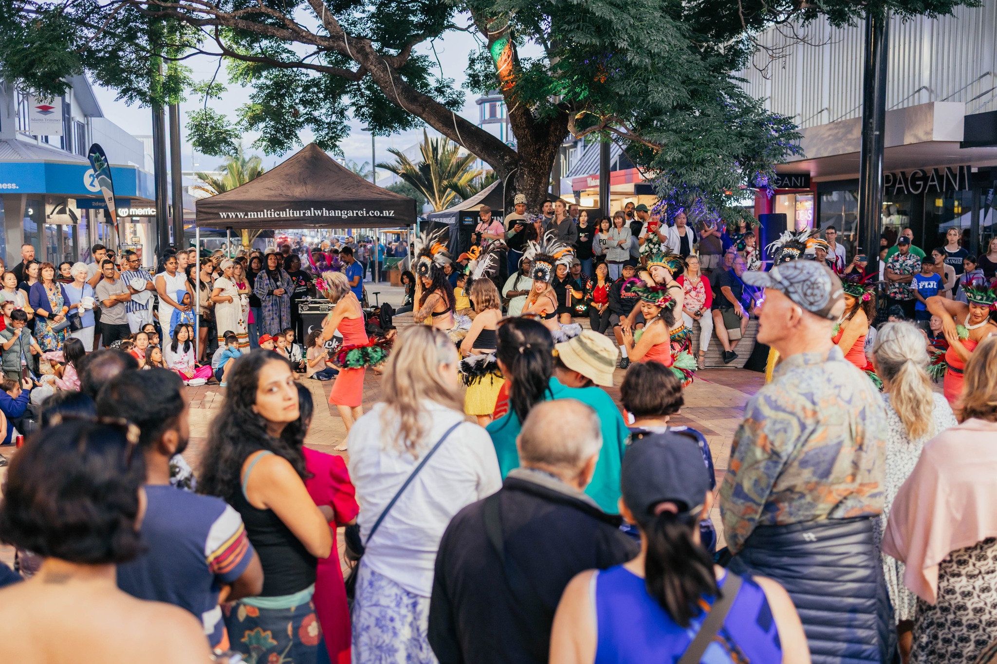 Group of people watching performers